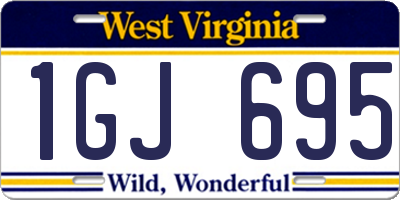 WV license plate 1GJ695