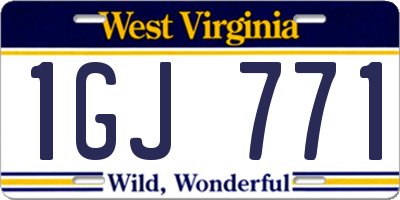 WV license plate 1GJ771