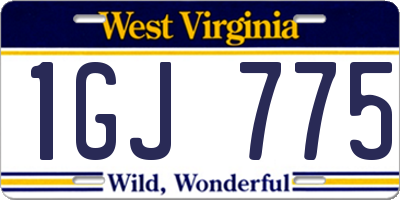 WV license plate 1GJ775