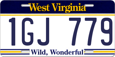 WV license plate 1GJ779