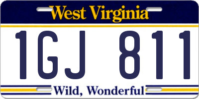 WV license plate 1GJ811