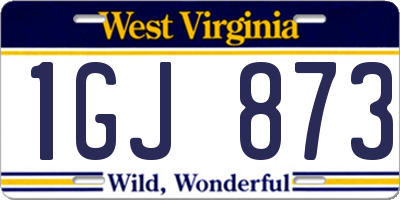 WV license plate 1GJ873