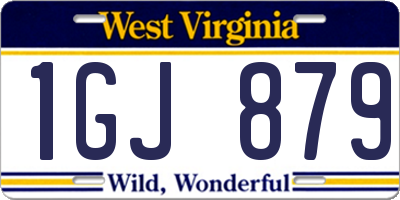 WV license plate 1GJ879