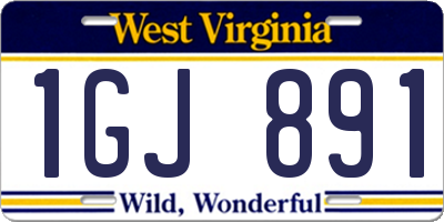 WV license plate 1GJ891