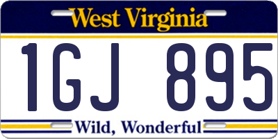 WV license plate 1GJ895