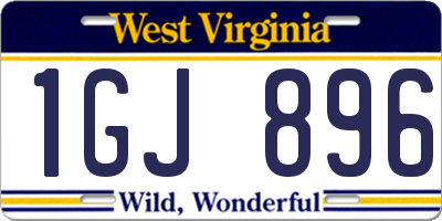 WV license plate 1GJ896