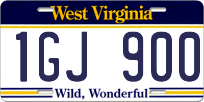 WV license plate 1GJ900