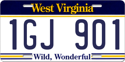 WV license plate 1GJ901