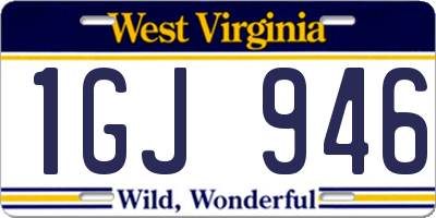 WV license plate 1GJ946