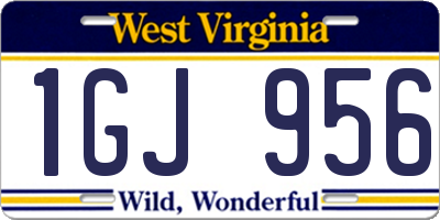 WV license plate 1GJ956