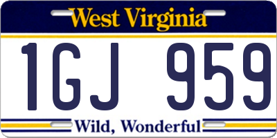 WV license plate 1GJ959