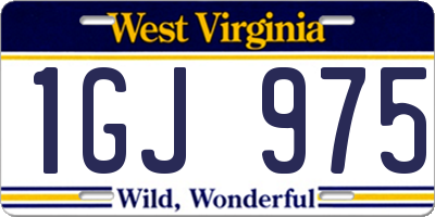WV license plate 1GJ975