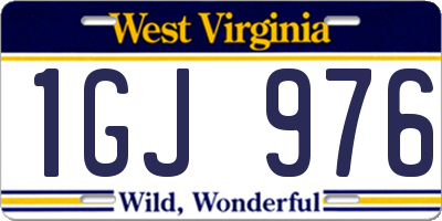 WV license plate 1GJ976