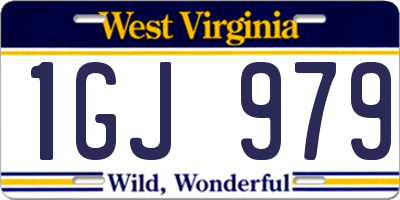 WV license plate 1GJ979