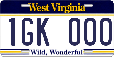 WV license plate 1GK000