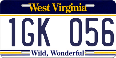 WV license plate 1GK056