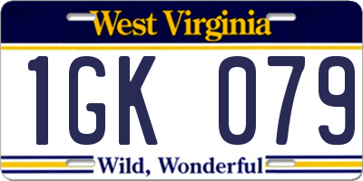 WV license plate 1GK079