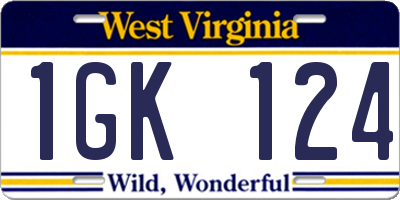 WV license plate 1GK124