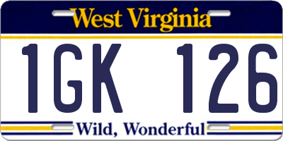 WV license plate 1GK126