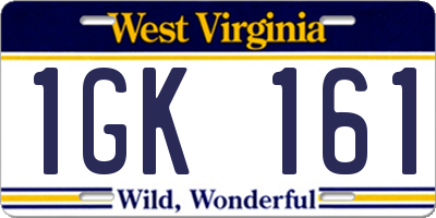 WV license plate 1GK161