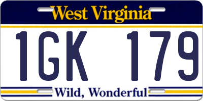 WV license plate 1GK179