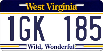 WV license plate 1GK185