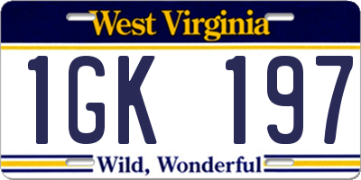 WV license plate 1GK197