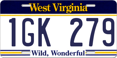 WV license plate 1GK279