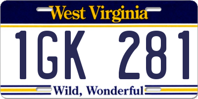 WV license plate 1GK281