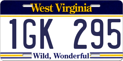 WV license plate 1GK295