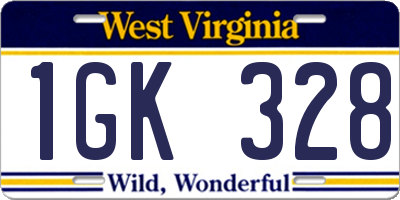 WV license plate 1GK328