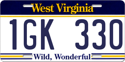 WV license plate 1GK330