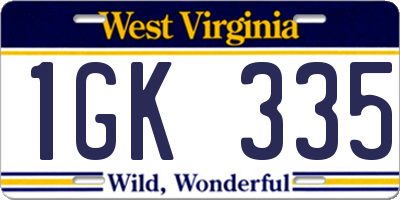 WV license plate 1GK335
