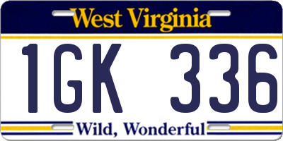 WV license plate 1GK336