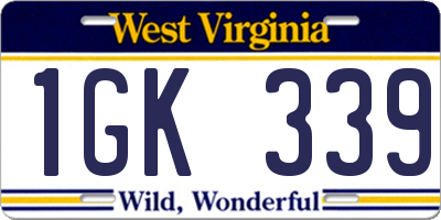 WV license plate 1GK339