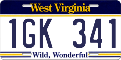 WV license plate 1GK341