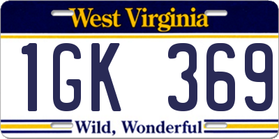 WV license plate 1GK369