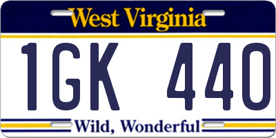 WV license plate 1GK440