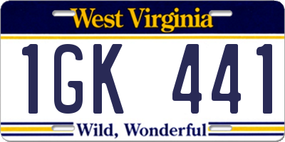 WV license plate 1GK441