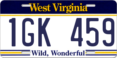 WV license plate 1GK459
