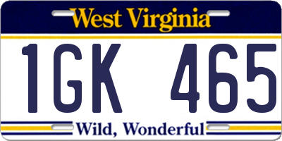WV license plate 1GK465