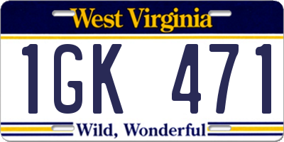 WV license plate 1GK471