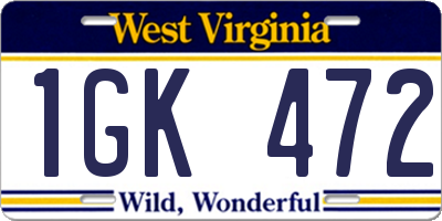 WV license plate 1GK472