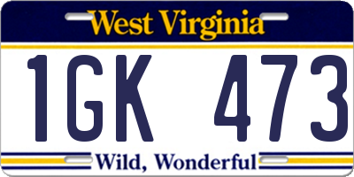 WV license plate 1GK473