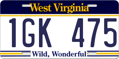 WV license plate 1GK475