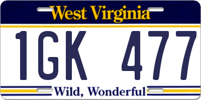 WV license plate 1GK477