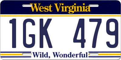WV license plate 1GK479