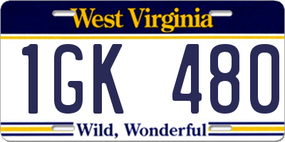 WV license plate 1GK480