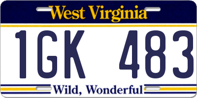 WV license plate 1GK483