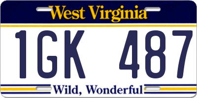 WV license plate 1GK487